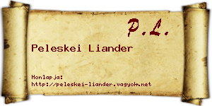 Peleskei Liander névjegykártya